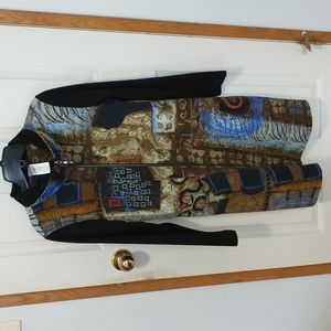 Dolcezza art long zip up sweater